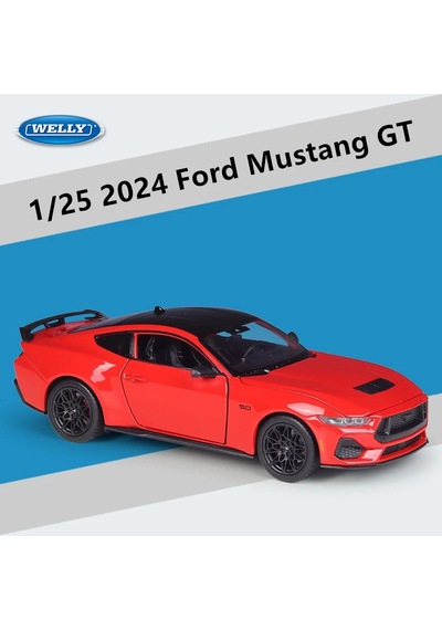Welly 1:24 2024 Ford Mustang Gt Alaşım Spor Araba Modeli Diecast Metal Araba Blue