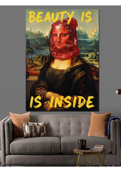 Ahşap Tablo Mona Lisa Grafiti Sanatı