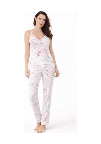 Pemilo Kadın 2026-2 Likralı İp Askılı Pijama Takımı Çok Renkli