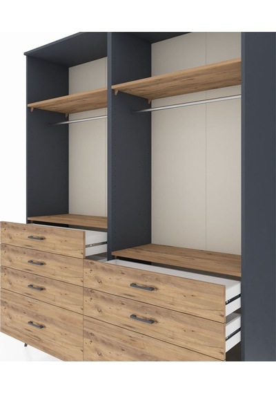 Hyperion Gardrop 4 Raflı 7 Çekmeceli 2 Askılı 176x44x221 Antrasit-çam Çam Hyperion Gardrop 4 Raflı 7 Çekmeceli 2 Askılı 176x44x221 Antrasit-çam Çam