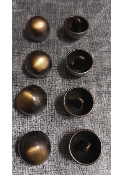 Bakır Kaplama Fırçalı Metal Düğme Düğme 26 Boy 16 Mm 8 Adet