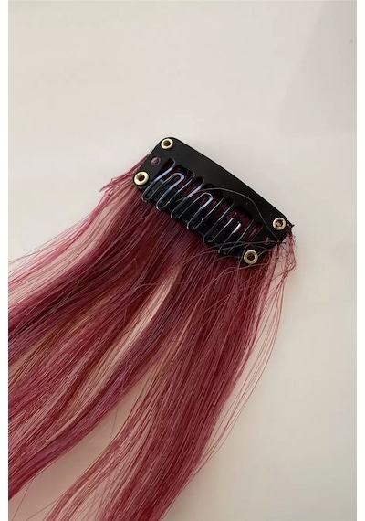 Caş Dekorasyon Yan Çıt Çıt Postiş / Bordo Renk Dalgalı / 50cm- 2 Adet Bordo