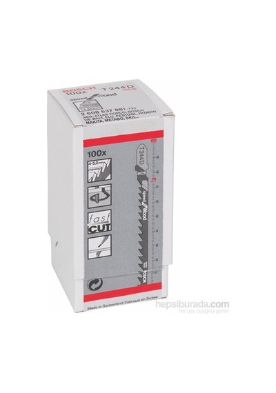 Ahşap İçin Hızlı Kesim Testeresi Bıçağı, 100'lü Paket