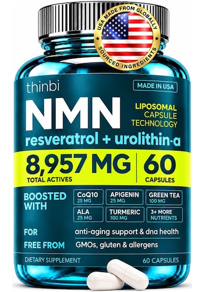 Thinbi Nmn & Nad Supplement 8957mg With Urolithin A, 60 Kapsül