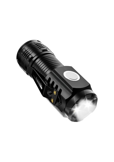 Panther Süper Parlak 500 Lümen Led El Feneri Usb Type-c Şarjlı, 5 Modlu 3xe Led, Mıknatıslı & Klipsli, Kompakt Ve Güçlü Işık Kaynağı