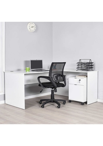Adoremobilya Rio Ofis L Masa - Diamond Beyaz
