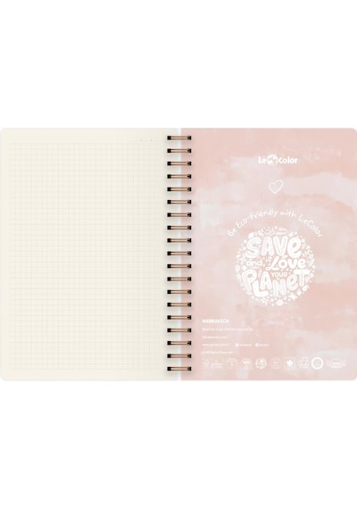 Marrakech Spiralli Defter Kareli Palmiye 17x24 Cm