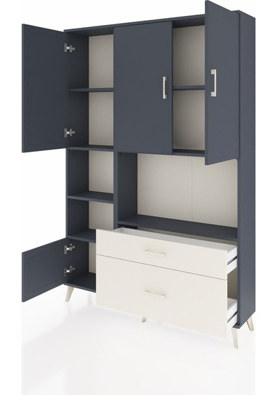 Arges Dolap 7 Raflı 2 Çekmeceli 5 Kapaklı 132x30x195 Antrasit-antrasit/aytaşı Antrasıt/aytası Arges Dolap 7 Raflı 2 Çekmeceli 5 Kapaklı 132x30x195 Antrasit-antrasit/aytaşı Antrasıt/aytası