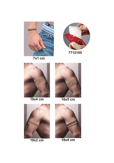 Enhavalı Kol Bantları Kabile Motifleri Geçici Dövme Kına Şablonu 5'li