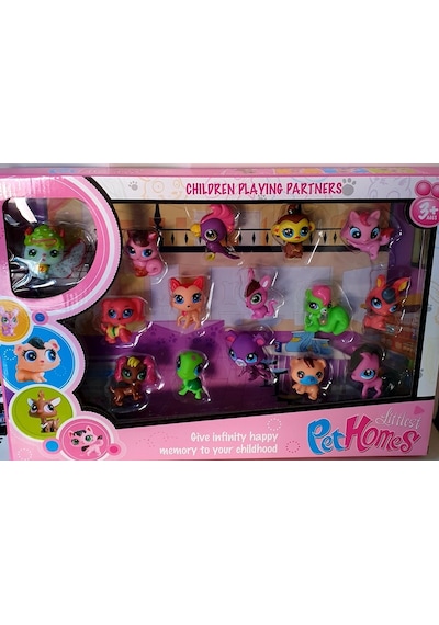 Minişler Oyuncak Miniş Figürler Petshops Ailesi 15 Figür Set