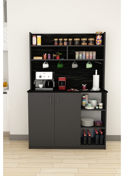 Asra Trend Kahve Köşesi KAHVE02 %100 MDF Çok Amaçlı Mutfak Dolabı Antrasit - Royal Mermer Asra Trend Kahve Köşesi KAHVE02 %100 MDF Çok Amaçlı Mutfak Dolabı Antrasit - Royal Mermer