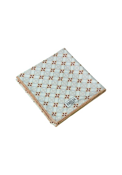 Mim Eşarp Emilya Rayon Desenli Eşarp 90x90 Cm Beyaz - Bej