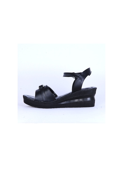 Moda Ayakkabı 149 Ortopedik Kadın 7cm Sandalet Ayakkabı Siyah