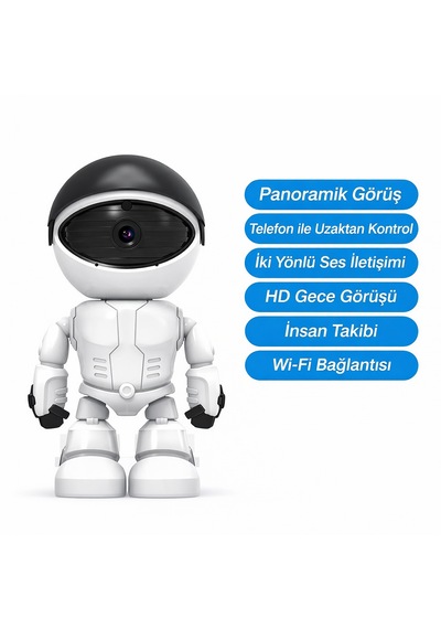 1080p Akıllı Robot Kamera Wifi Güvenlik Kamerası 360 Dönebilen Gece Görüşlü Sesli İzleme