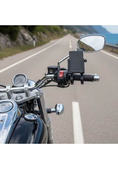 Evrensel Motosiklet Telefon Tutucu Kaymaz, Kilitlenebilir Güvenli Tutuşlu, 360 Ayarlanabilir Gidon Bağlantılı Belirtilmemiş