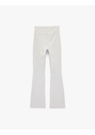 Koton Yüksek Bel Slim Fit İspanyol Paça Spor Tayt Gri Melanj 6sak40022nk Gri Melanj
