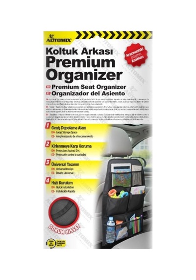 Automix Premium Koltuk Arkası Organizer Çok Amaçlı Araba İçi Eşya Düzenleyici Universal Çok Cepli Dokun Hisset Kumaş Tablet Bölmeli Koruyucu Oto Cep Seti