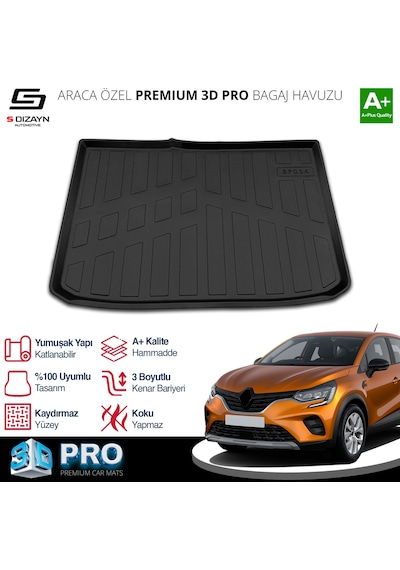 S-dizayn Renault Captur 3d Pro Bagaj Havuzu 2019 Üzeri A+ Kalite