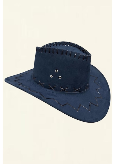 Tezzgelsin Unisex Lacivert Nubuk Kovboy Şapkası Western Country Tarz Kovboy Şapka Lacivert