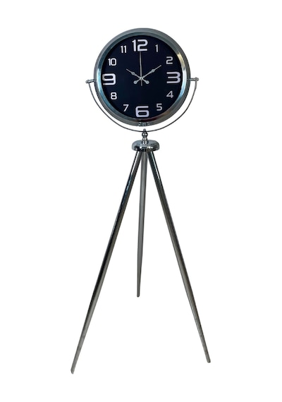 Büro Ev Ofis Dekoru İçin 150x45cm Krom Metal Midnight Tripod Ayaklı Saat Diğer