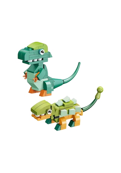2'li Dinozor Blok Seti - T-rex Ve Ankylosaurus Yapboz Oyuncak 133 Parça -  Eğitici Set