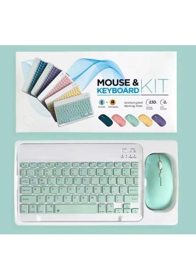 Zr20km Yeşil Kablosuz Klavye Mouse Set Lazer