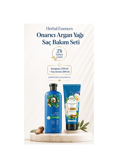 Onarıcı Argan Yağı Şampuan 250ml + Saç Kremi Beach 200ml Bakim Seti