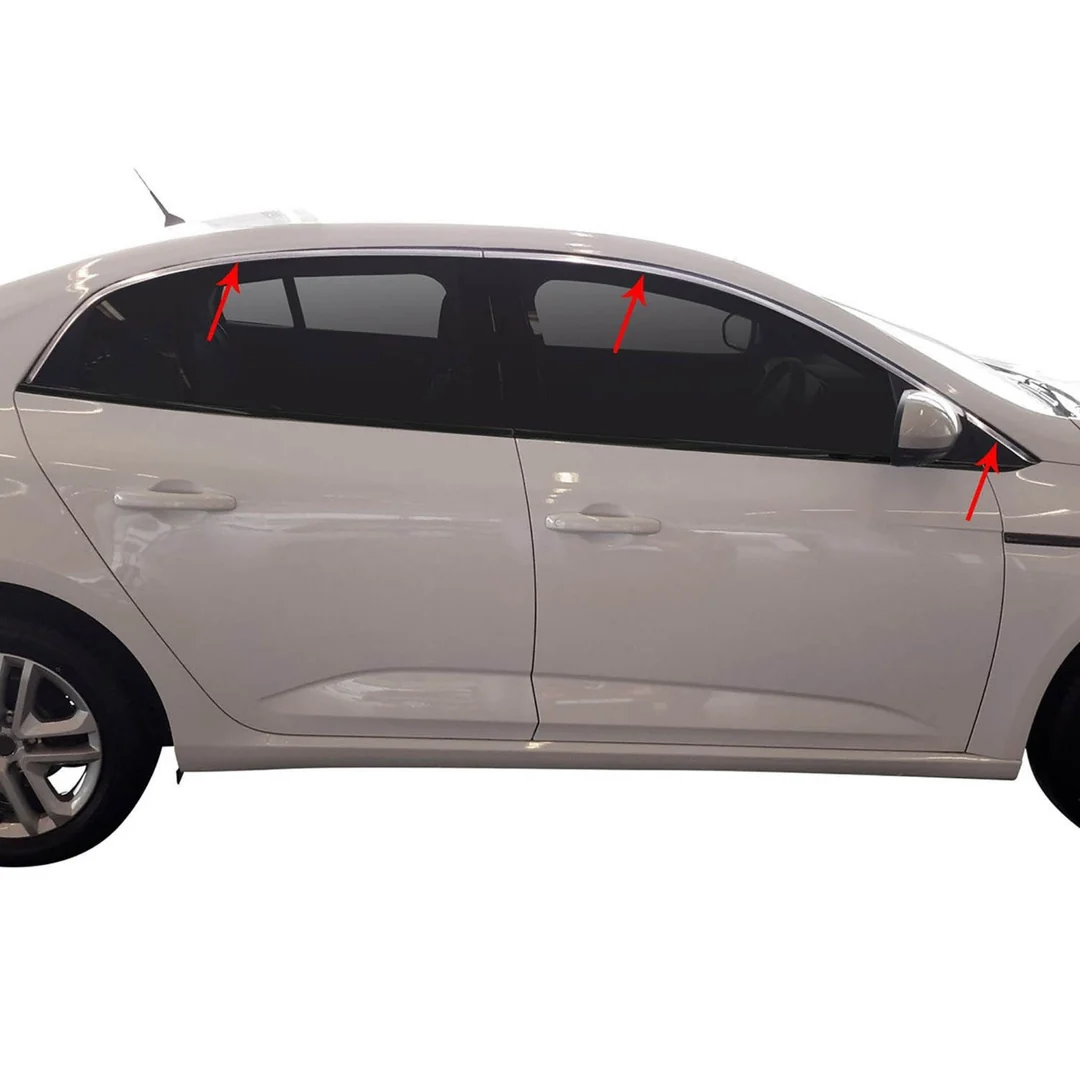 Renault Megane 4 Cam Çıtası Üst - Krom 6 Parça 2016 Ve Sonrası, Sd