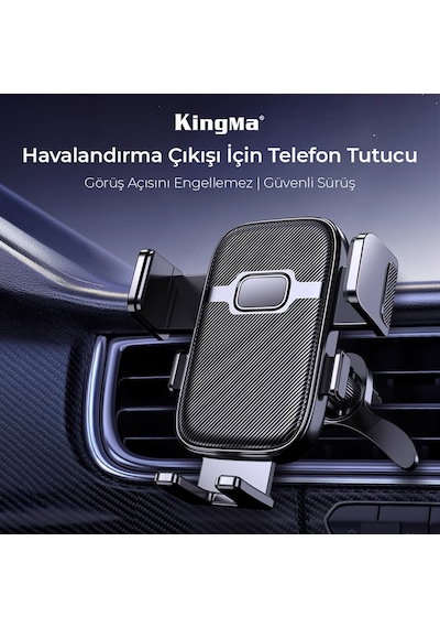 Kingma Metal Kancalı Havalandırma Destekli Araç İçi Telefon Tutucu -