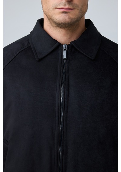 Danger Erkek Oversize Bomber Süet Ceket Siyah 4343dngr