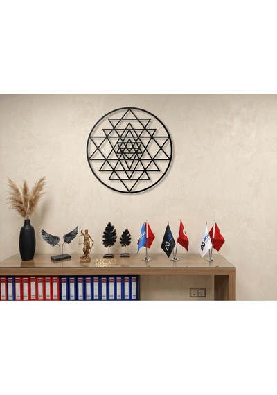 Modern Metal Sri Yantra Mandala Duvar Tablosu Yuvarlak Geometrik Salon Ofis Duvar Dekoru