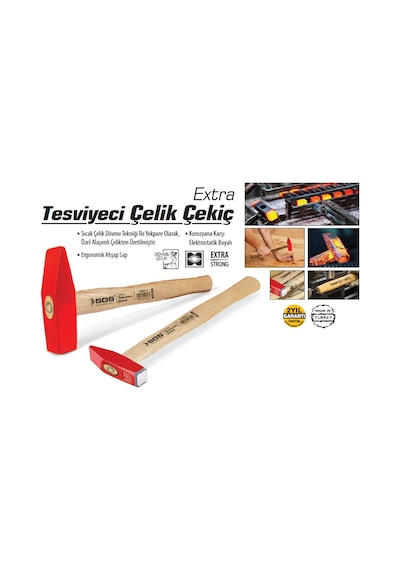 Ağaç Saplı Extra Tesviyeci Çelik Çekiç 200 Gr -