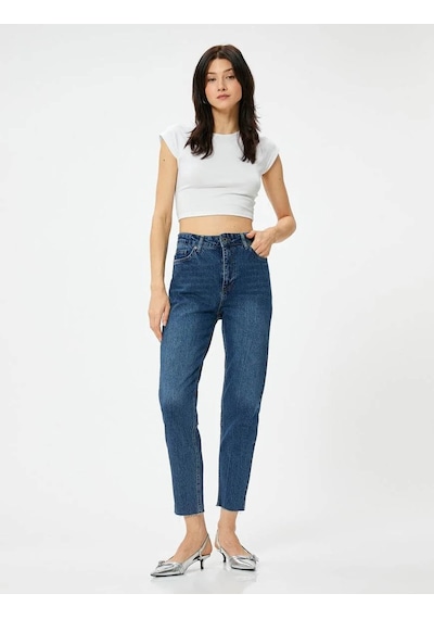Koton Kadın Jean Pantolon Koyu İndigo 4sal40306md 25ky59t01435 Y5907 Koyu İndigo