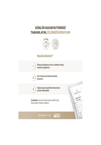 Doğal Nemlendirici Yüz Bakım Kremi 50 Ml