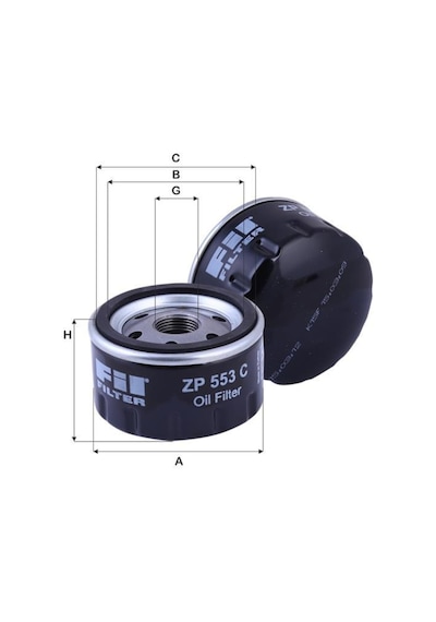 Fil Zp553C Yag Filtresi Renault R12 R9 R19 Toros Clio Kango Megan 549436376