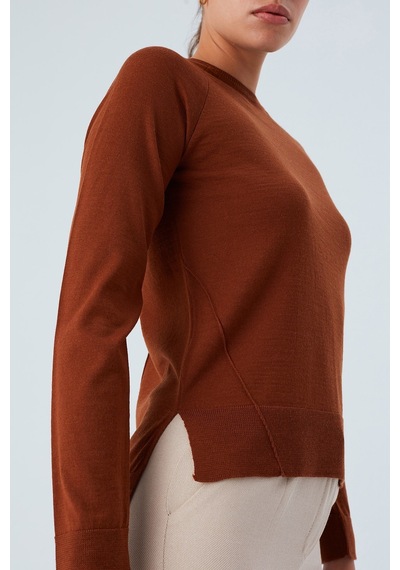 Peraluna Vanessa Pullover Merino Yünlü Yanları Yırtmaçlı Ince Kadın Triko Kazak Kahve-kahve Kahve Peraluna Vanessa Pullover Merino Yünlü Yanları Yırtmaçlı Ince Kadın Triko Kazak Kahve-kahve Kahve
