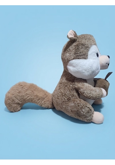 Peluş Sincap 50 Cm Koyu Kahverengi Kırçıllı