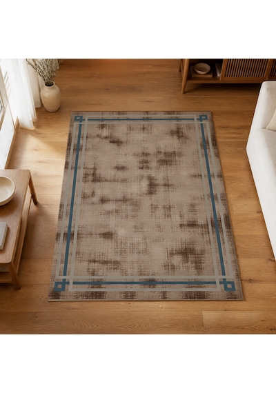 Kartela Halı Rilo Halı Kaymaz Taban Makinede Yıkanabilir Halı Kahverengi - 60 X 90 Cm
