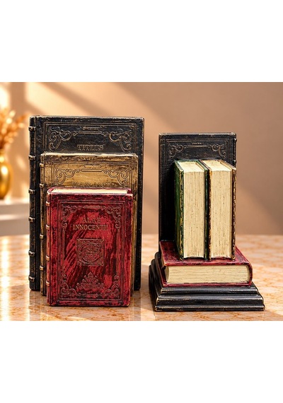 Premium Raf Kütüphane Ev Polyester Kitap Tasarımı Dekoratif Kitap Tutucu Seti