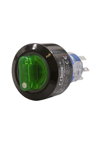 22Mm Yeşil Mandal Buton Off-On 10V-30V 5P