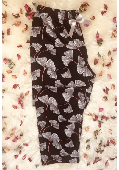 Cepsiz Viskon Yazlık Kadın Pijama Altı V37 Siyah