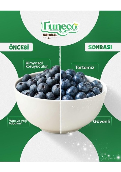 Funeco Natural Meyve & Sebze Yıkayıcı 350g 100 Kullanımlık - Bitki Ve Mineral Bazlı Temizleyici Toz Kahverengi