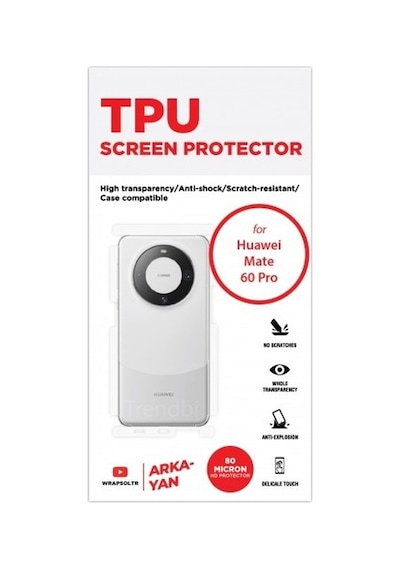 Huawei Mate 60 Pro Arka Ve Yan Koruyucu Tpu Film