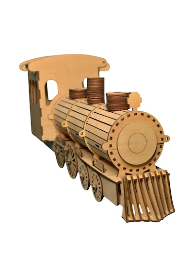 Algwood 3d Ahşap Buharlı Tren Lokomotif Maketi - Steam Train Nostalji Serisi 149 Parça Lazer -yetişkin Ve Genç Hobi Seti 47x17x22 Cm