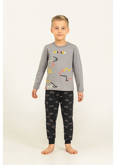 Rolypoly Erkek Çocuk Wildlife Gri Uzun Kol Pijama Takım Rp3866-c-v2 Rp3866-c-v2