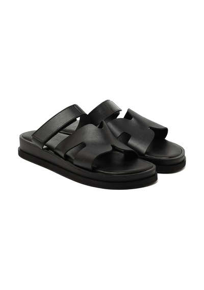 19 Black Terlik Kadın 26224 Myconian 2025 Greek Sandal Siyah