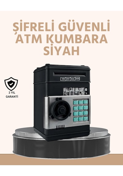 Mey İthalat Işıklı Sesli Şifreli Atm Görünümlü Kasa Kumbara