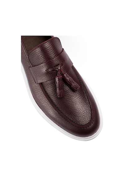 Deery Hakiki Deri Bordo Püsküllü Erkek Loafer Bordo (492270996) Bordo