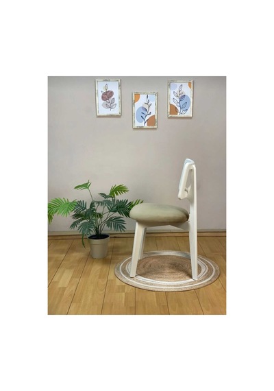 Ahşap Zion Hasırlı Sandalye, Mutfak Ve Bahçe Sandalyesi Salon Hazeranlı Sandalye Beyaz