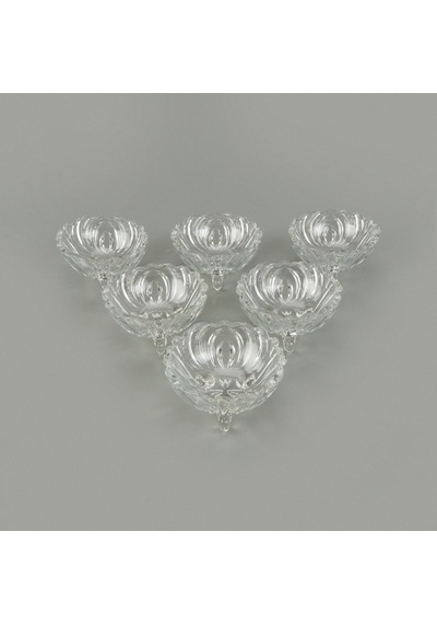 Glasss In Love 6'lı Cam Ayaklı Kase - Şeffaf - 190 Ml Renkli